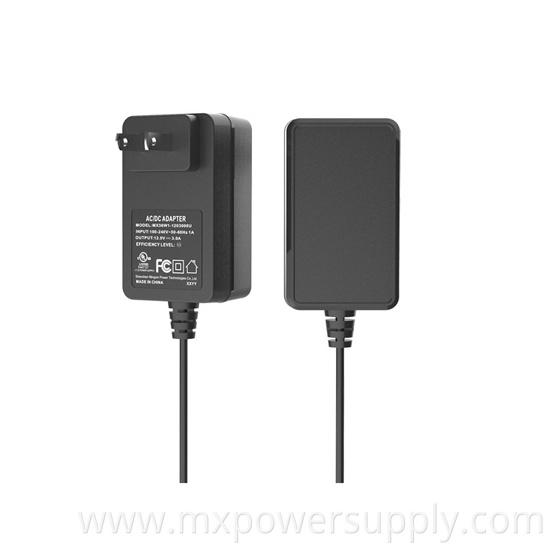 5V3A 12V2A 24V1A power adapter with UL FCC NOM